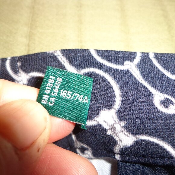 NWOT Ralph Lauren Equestrian Straight Leg Pant 6 Horse Bit Zip Navy/Wht - Picture 12 of 16
